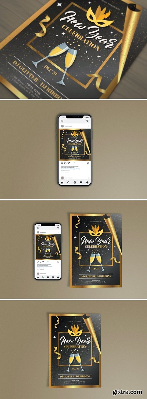 New Year Celebration Template Set