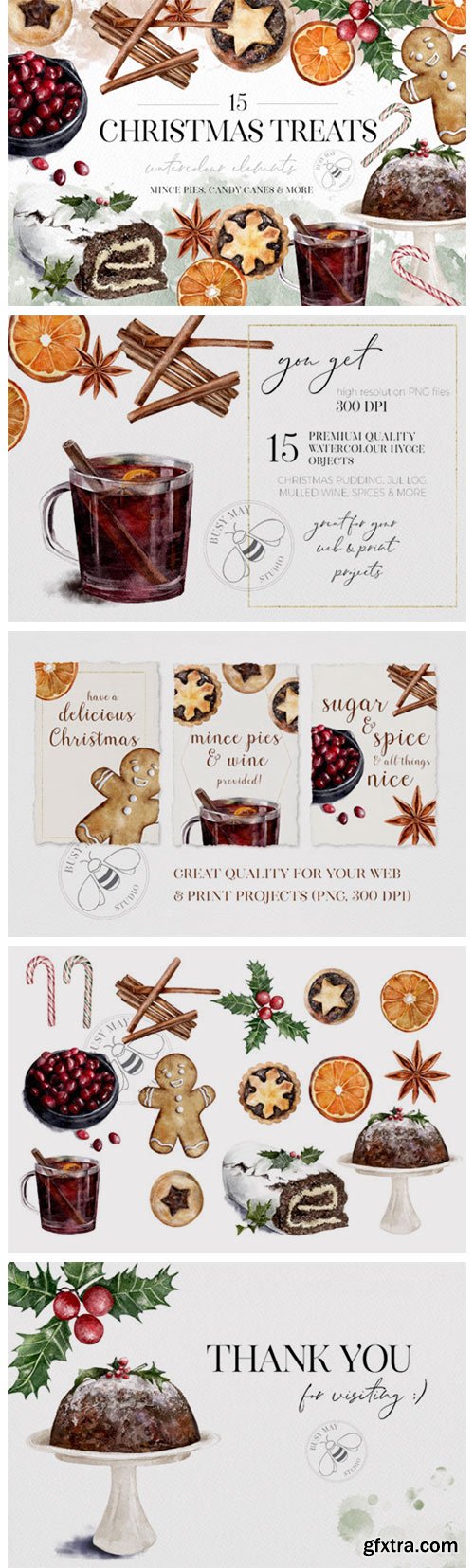 Watercolor Christmas Treats Festive Food 6945995