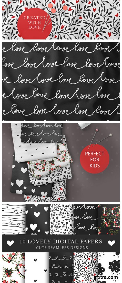 Valentines Day Seamless Pattern Set 6948348