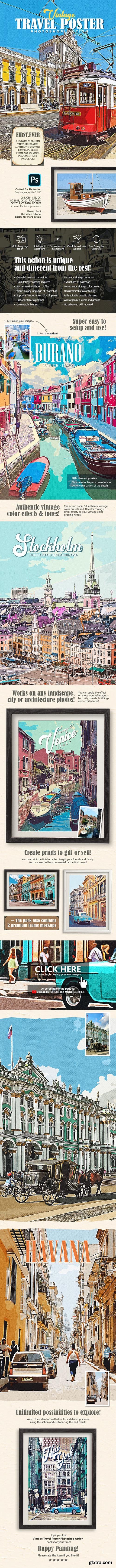 GraphicRiver - Vintage Travel Poster Photoshop Action 29146736