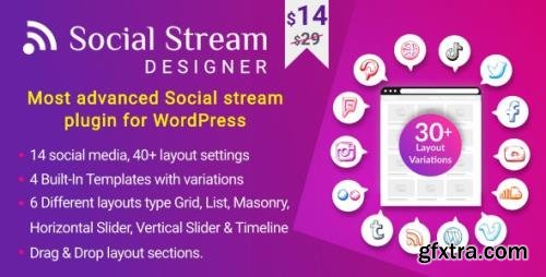 CodeCanyon - Social Stream Designer v1.1.3 - Instagram Facebook Twitter Feed - Social media Feed Grid Gallery Plugin - 26344658