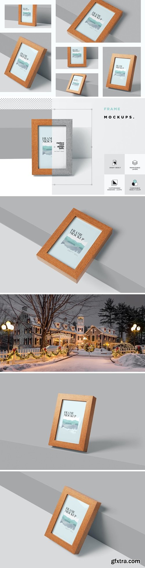 Postcard Size Frame Mockups 4 x 6 inches