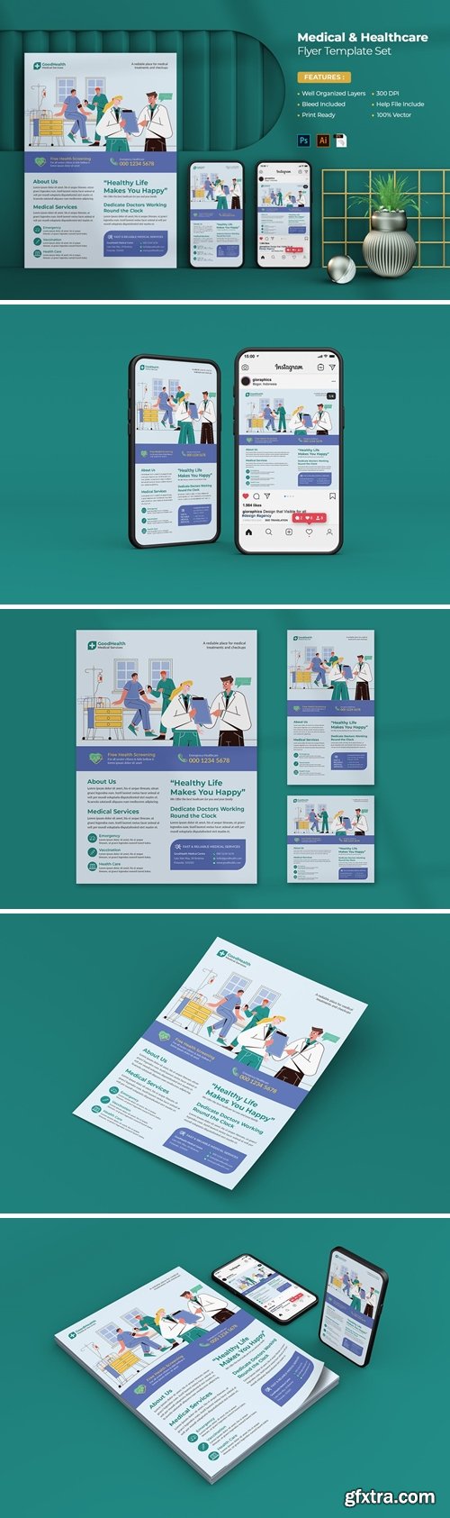 Medical Flyer Design Set