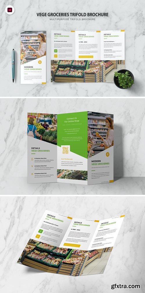 Vege Groceries Trifold Brochure