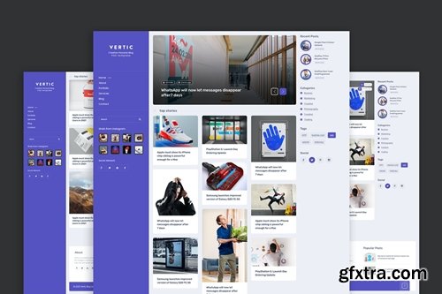 Vertic - Modern Blog PSD Template