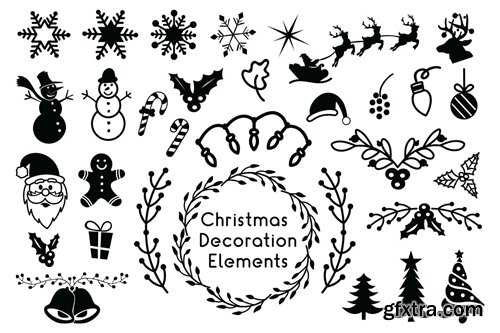 Christmas Decoration Elements - Christmas Cliparts