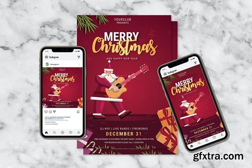 Merry Christmas Flyer & Instagram Post Design