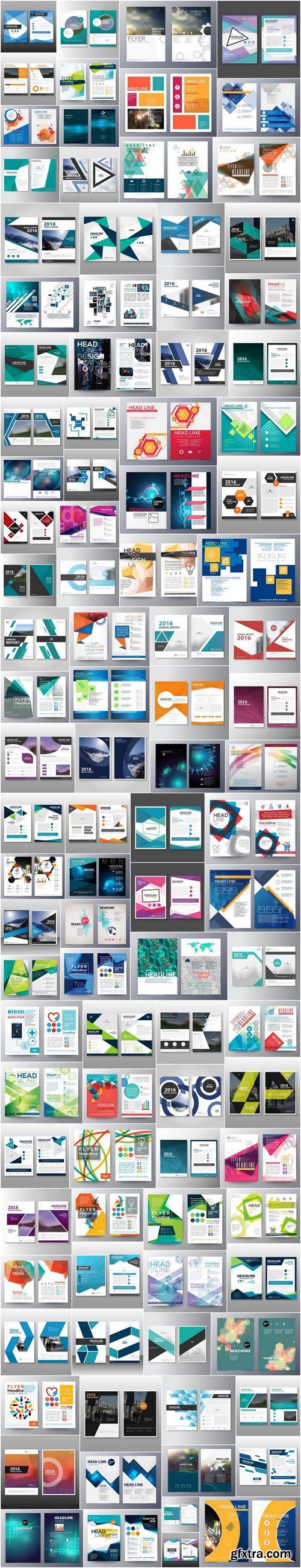 Design Flyer and Templates - Set of 103xEPS Professional Vector Stock