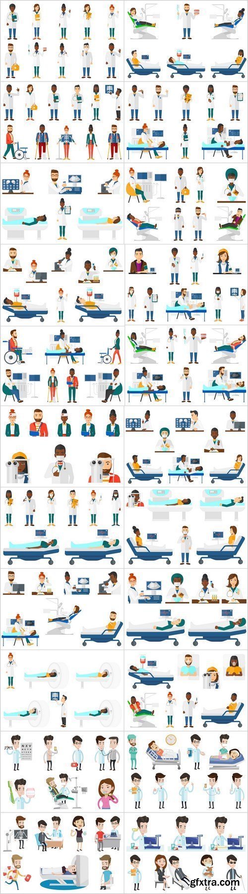 Doctor characters and patients - 24xEPS Vector Stock