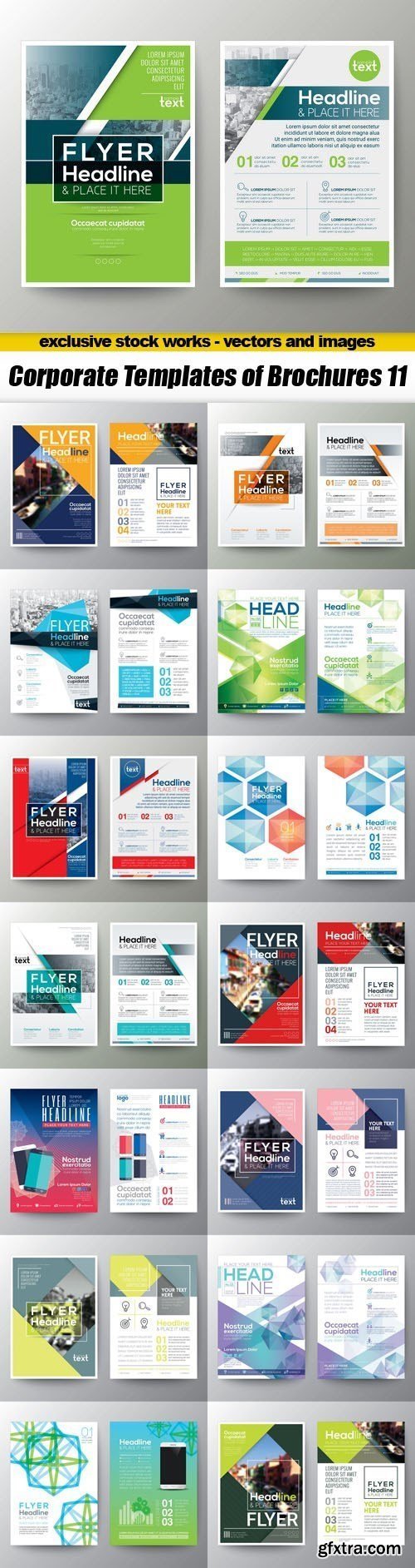 Corporate Templates of Brochures 11 - 15xEPS