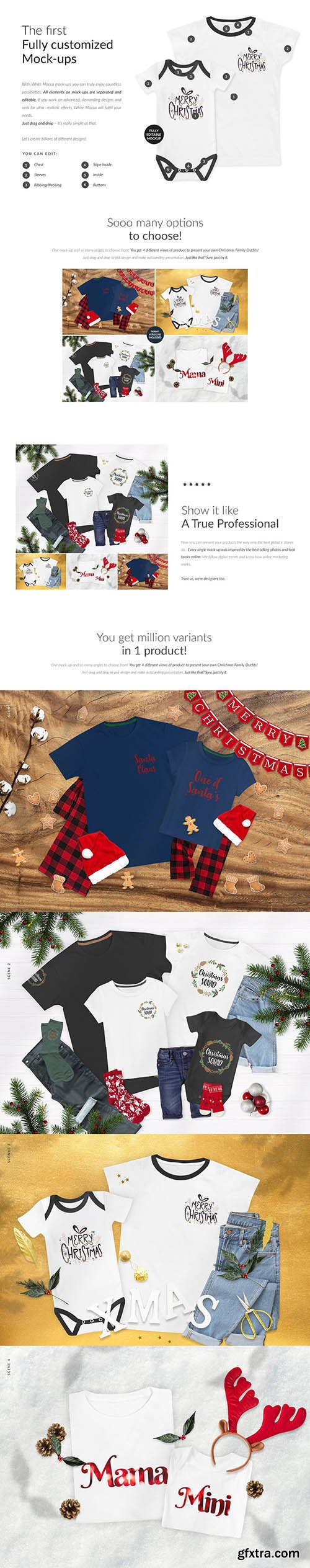 CreativeMarket - Christmas Family T-shirts Mock-ups 5617062