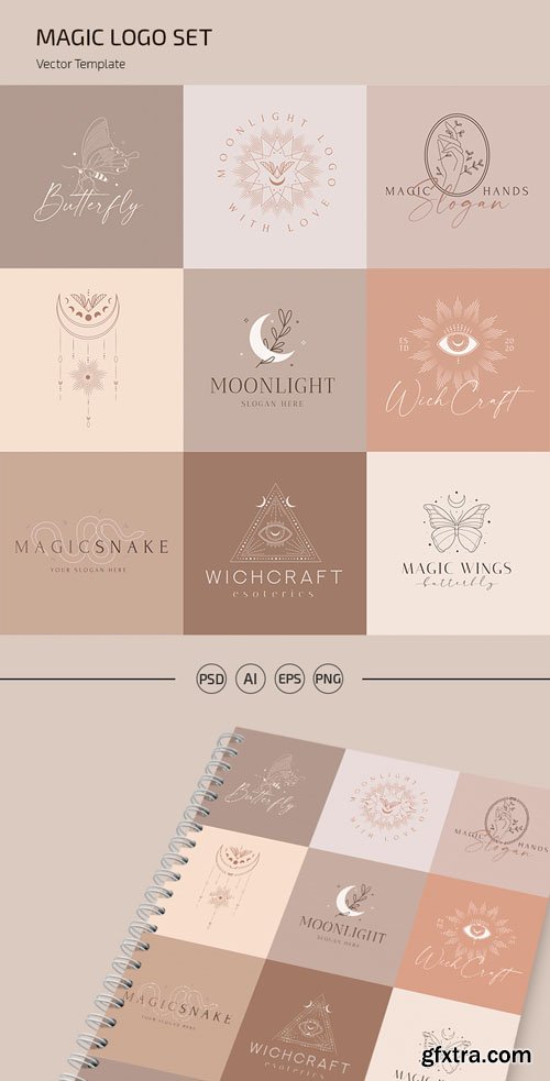 Magic Logo Set Vector Templates + PSD