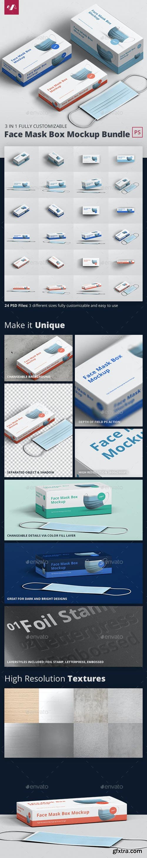 Download GraphicRiver - Face Mask Mockup Box Bundle - 29372122 » GFxtra