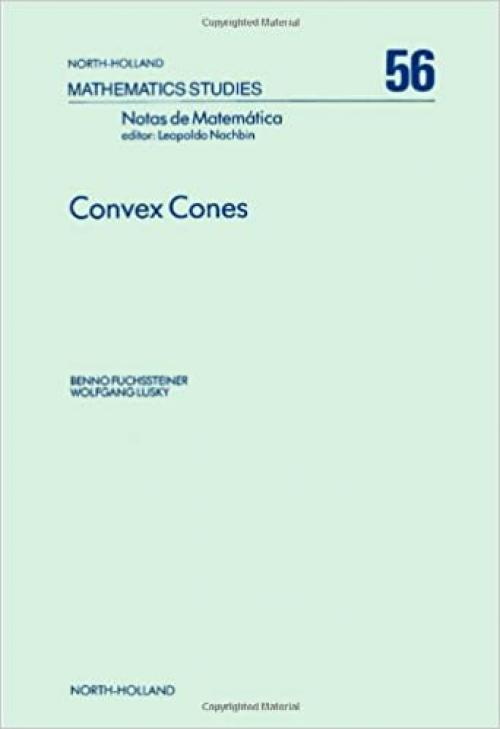  Convex cones (North-Holland mathematics studies) 