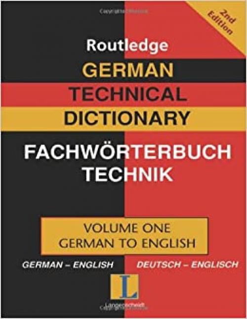  German Technical Dictionary (Volume 1) 