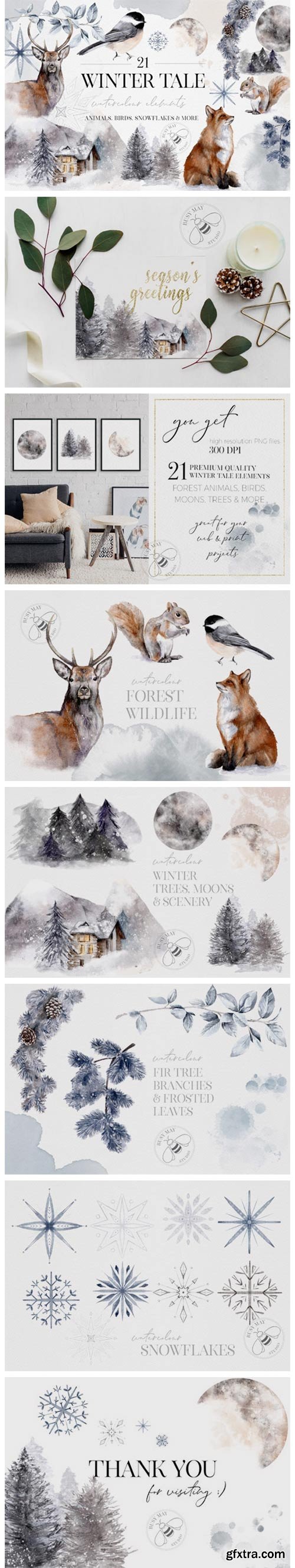 Winter Illustrations Clip Art Watercolor 6946033