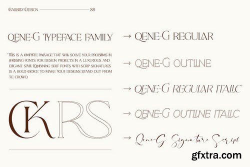 Qene-G - Serif & Signature Script Font Duo