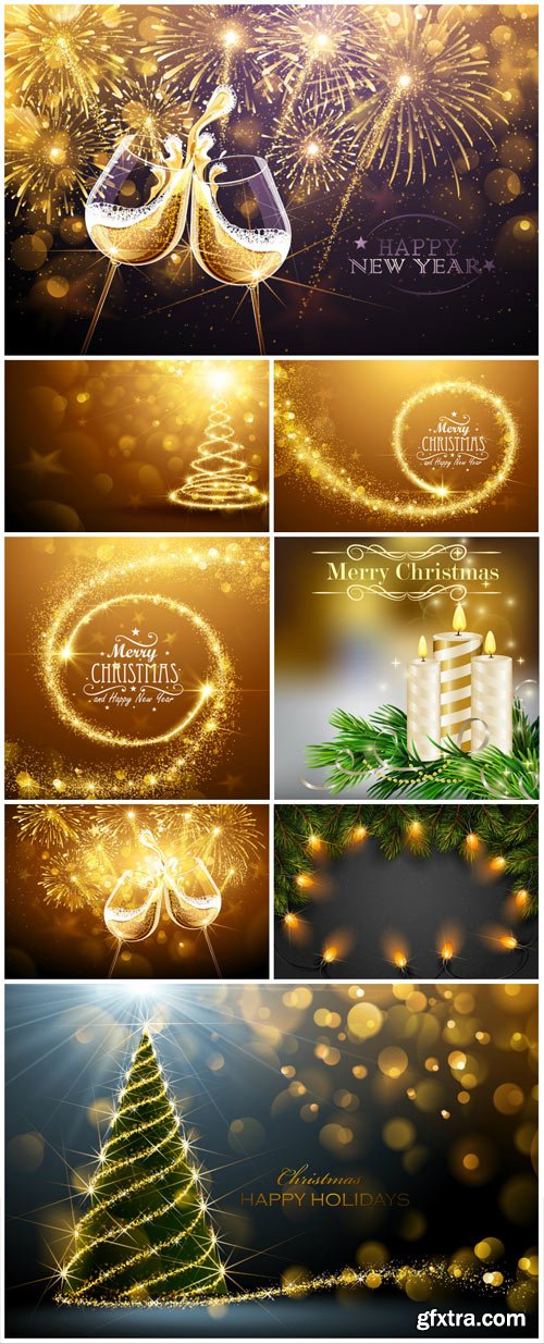 New Year and Christmas illustrations in vector №14