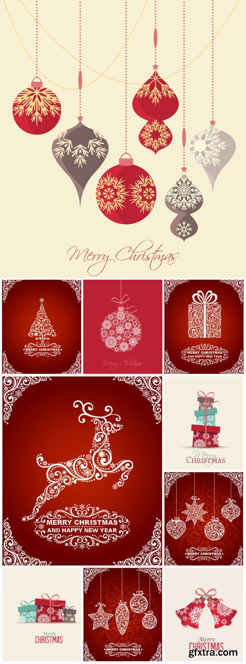 New Year and Christmas illustrations in vector №25