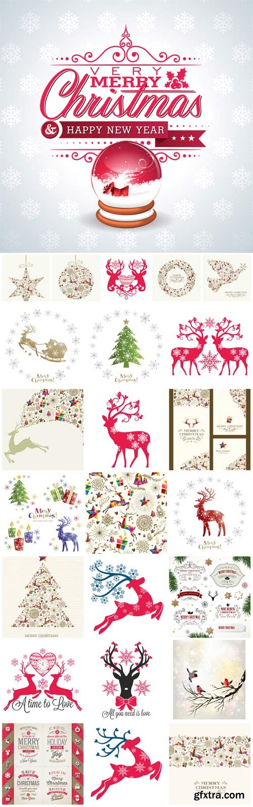 New Year and Christmas illustrations in vector №3