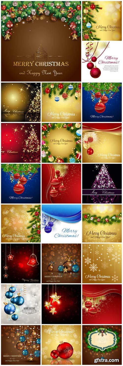 New Year and Christmas illustrations in vector №19