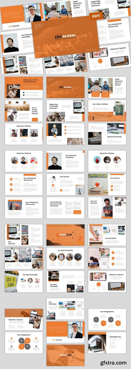 Edu Global - Education PowerPoint & Google Slides Presentation PPTX Templates