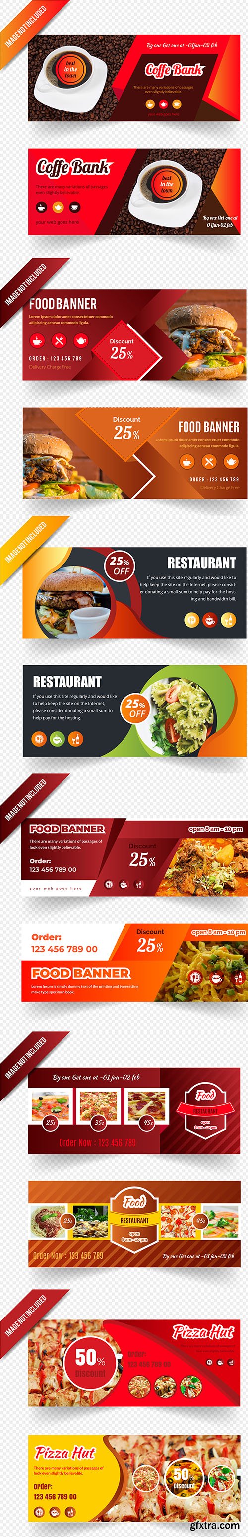 Banners for Cafes and Restaurants - Vector Clipart