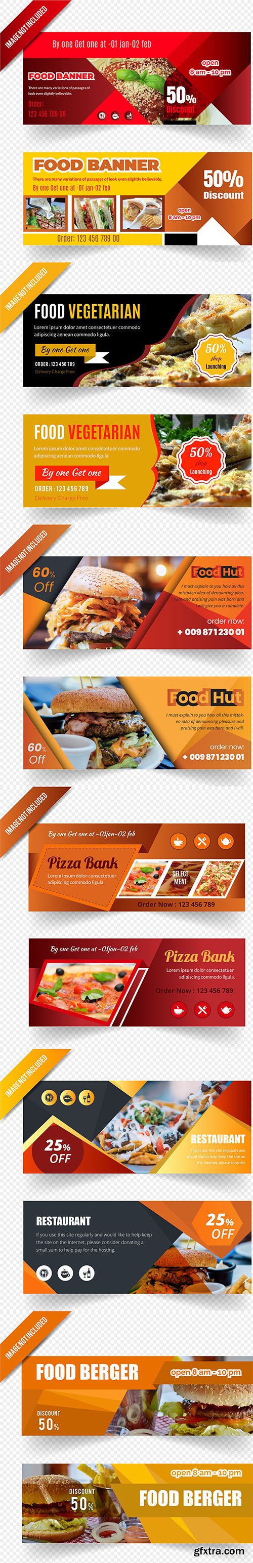 Banners for Cafes and Restaurants - Vector Clipart