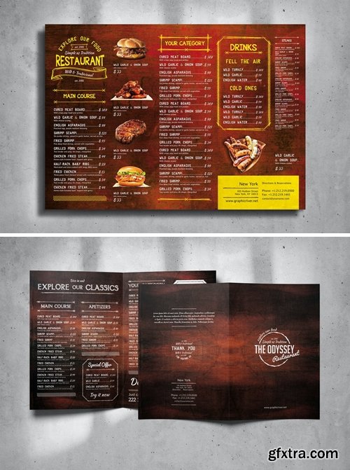 Food Menu Design A3 Horizontal