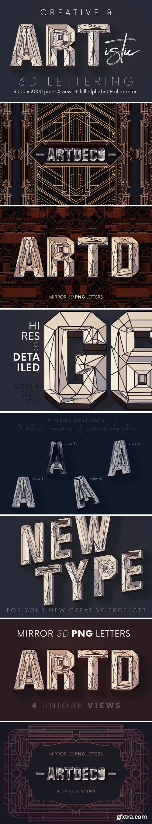 Artdeco Mirror - 3D Lettering