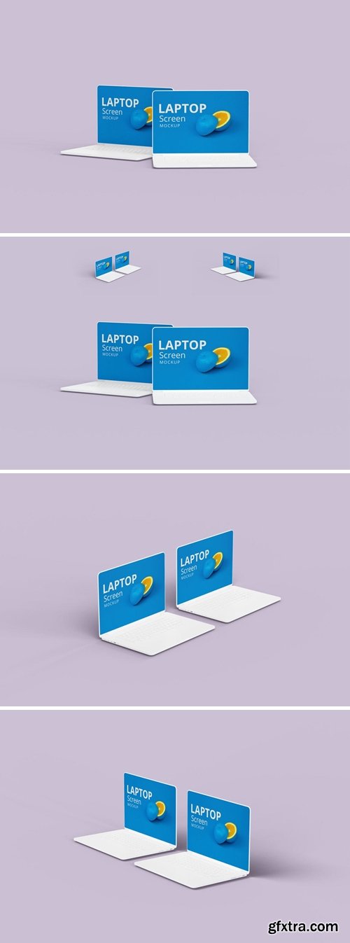 Laptop Screen Mockup Clay Style