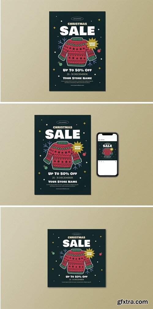 Christmas Sale Flyer Set