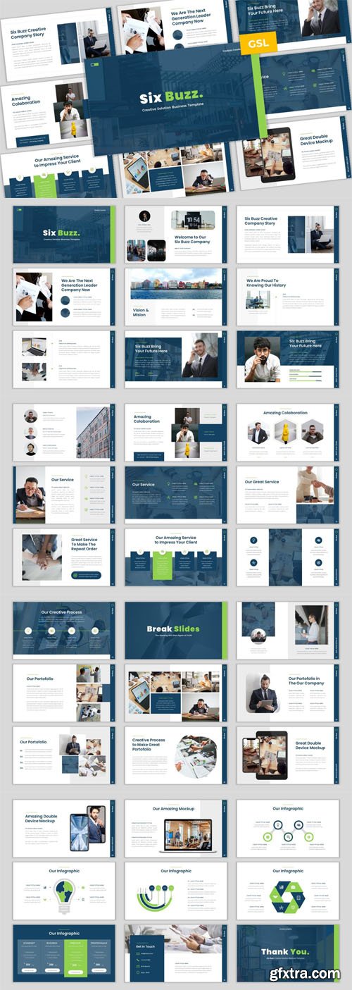 Six Buzz - Creative Business Google Slides PPTX Template