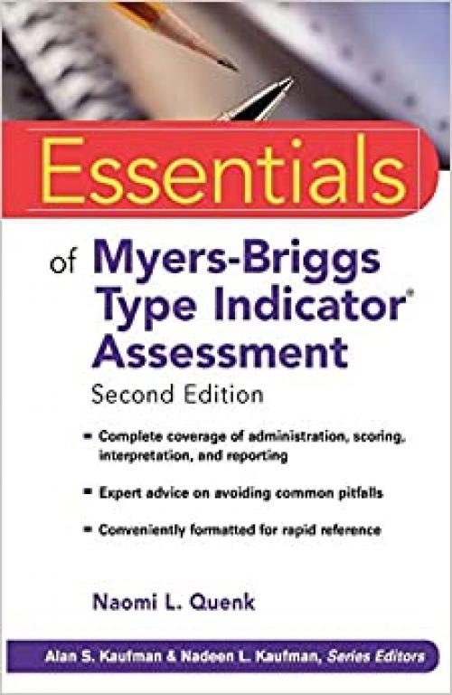  Essentials of Myers-Briggs Type Indicator Assessment 