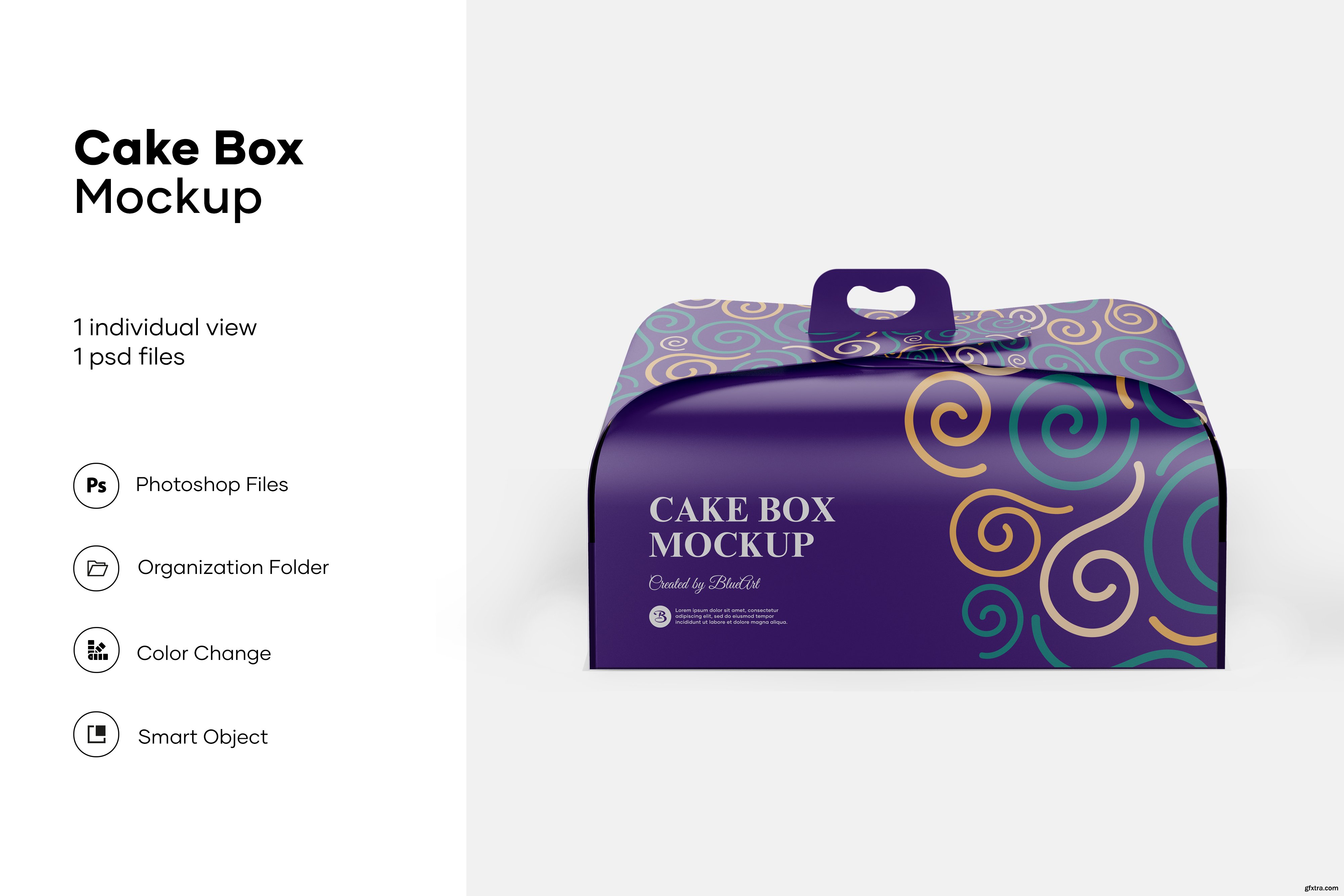 Cake box mockup design isolated » GFxtra