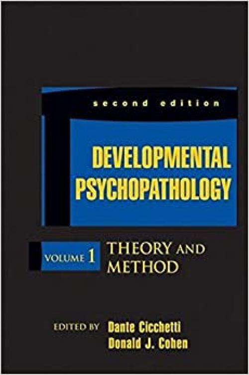  Developmental Psychopathology, Theory and Method . Volume 1.(WILEY SERIES ON PERSONALITY PROCESSES) 