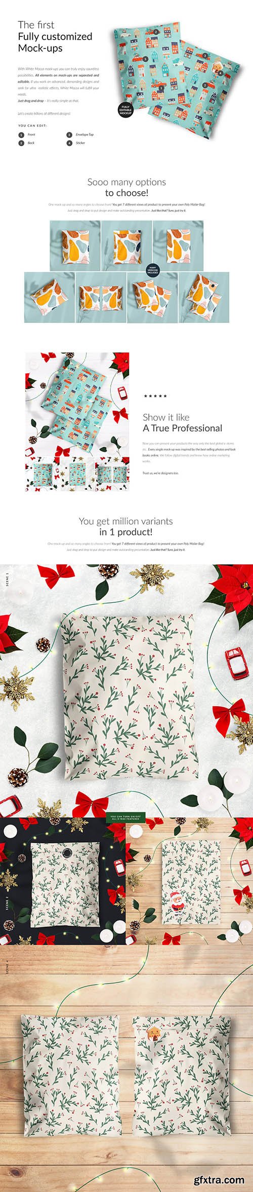 CreativeMarket - X-mas Polymailer Mailer Mock-ups 5700687