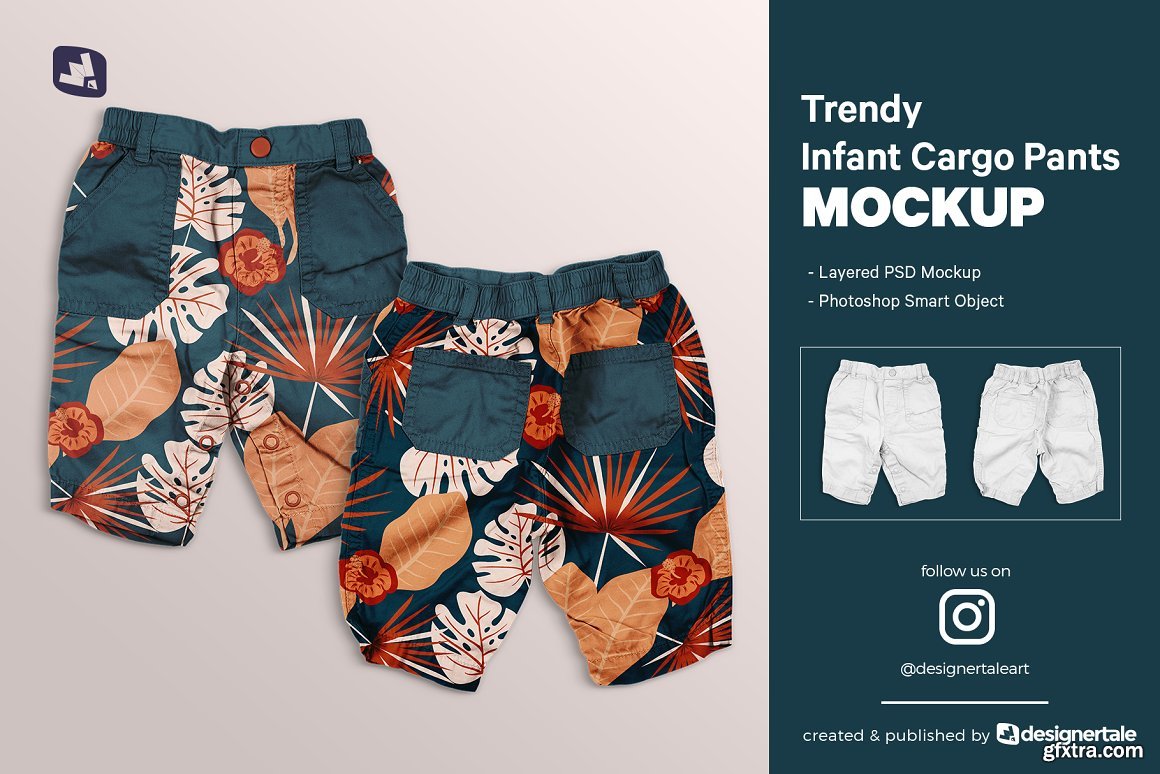 Creativemarket Trendy Infant Cargo Pants Mockup 5230917 Gfxtra