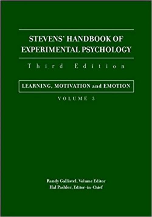  Stevens' Handbook of Experimental Psychology: Learning, Motivation, and Emotion, Volume 3 (3rd Edition) (Stevens' Handbook of Experimental Psychology, 3rd Edition) 