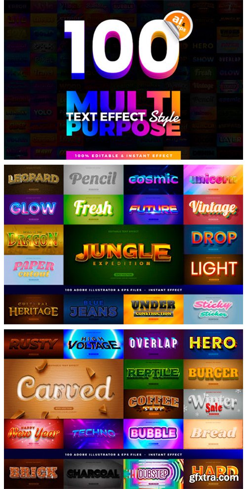 100 in 1 Bundle Multipurpose Text Effect 7153950