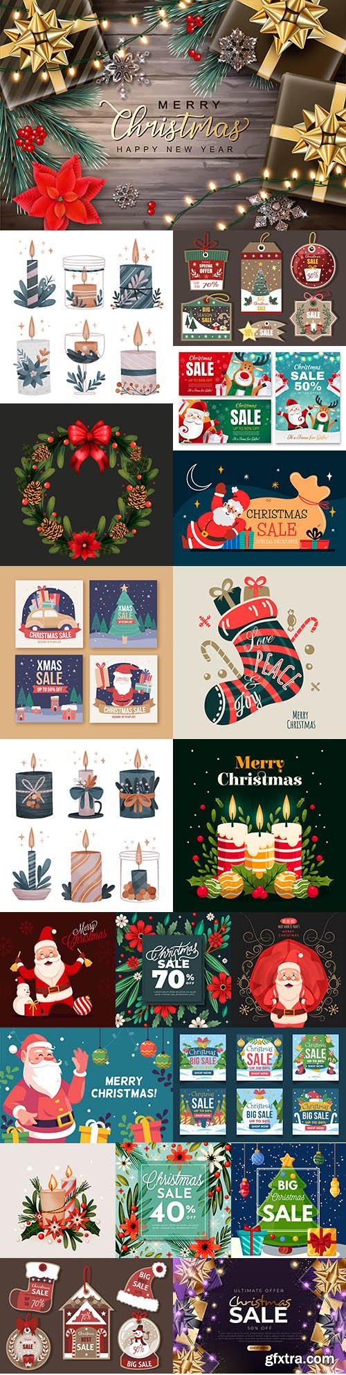 Christmas and New Year sale background flat illustration design
