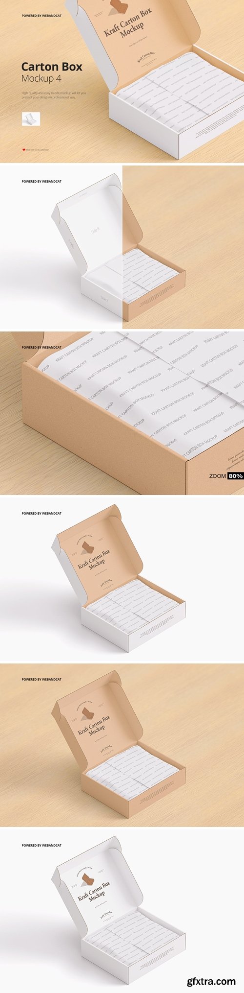 Opened Mailing Carton Box Mockup