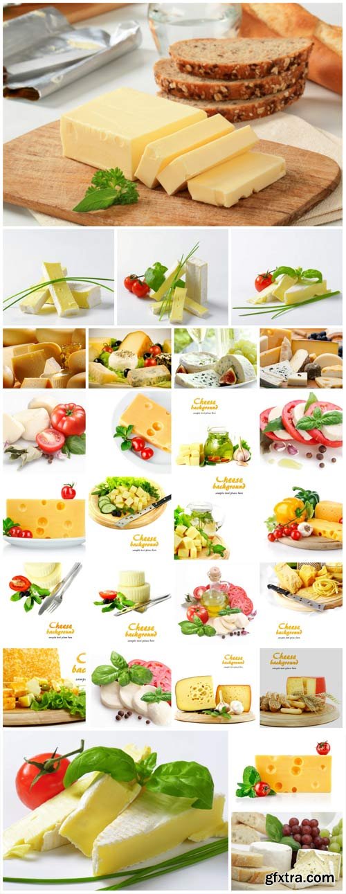 Various types of cheese stock photo