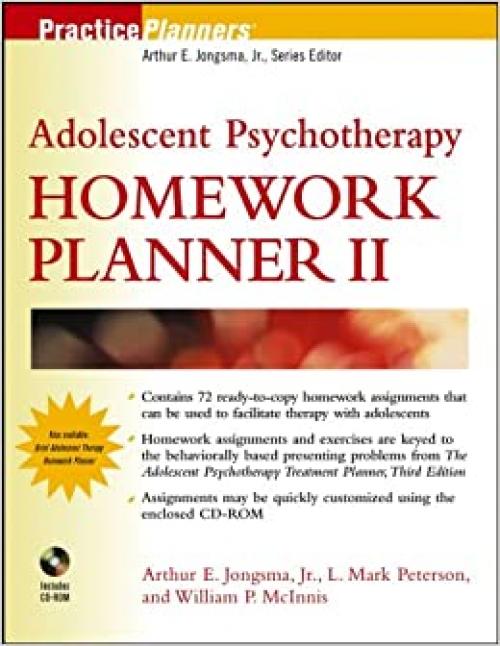  Adolescent Psychotherapy Homework Planner II 