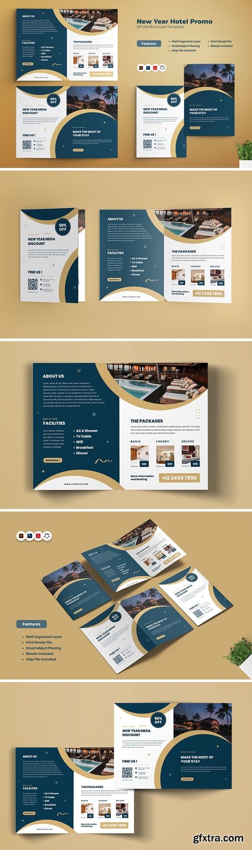 New Year Hotel Promo Bi-fold Brochure