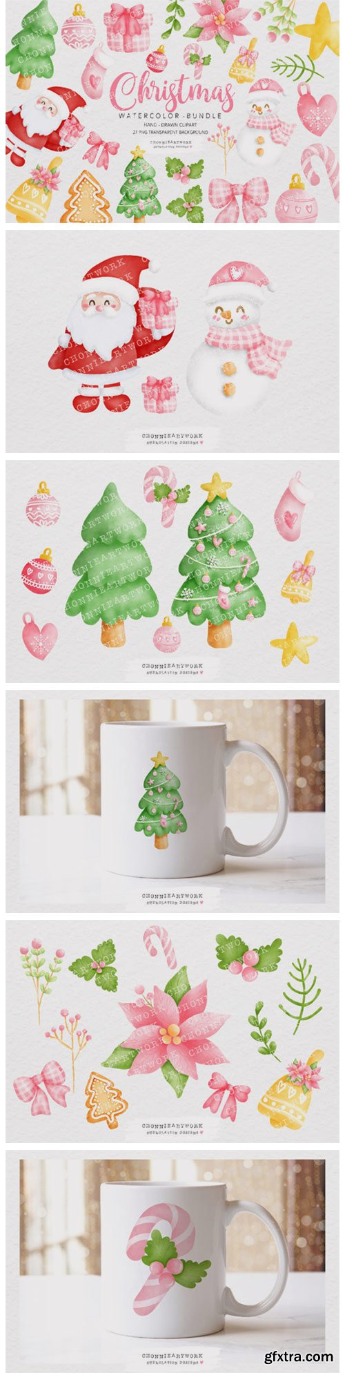 Watercolor Christmas Clipart Bundle 7151795