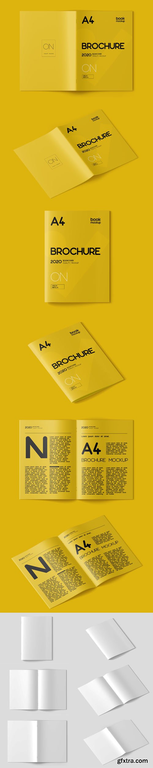 A4 Brochure PSD Mockup (6-Views)