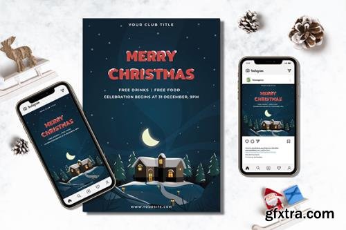 Merry Christmas Flyer & Instagram Post Design