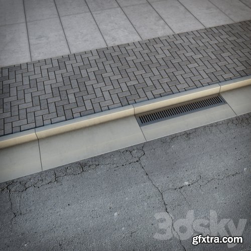 Sidewalk road 3D model