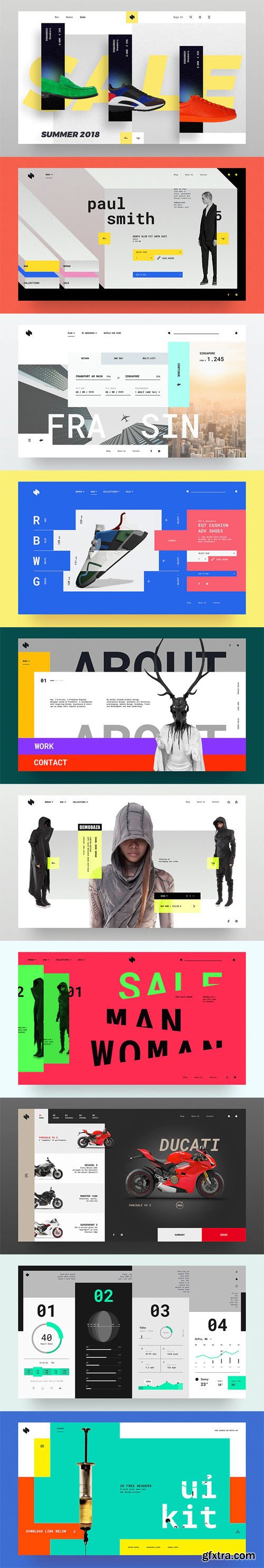 HeaderZ UI Kit Design SKETCH Templates